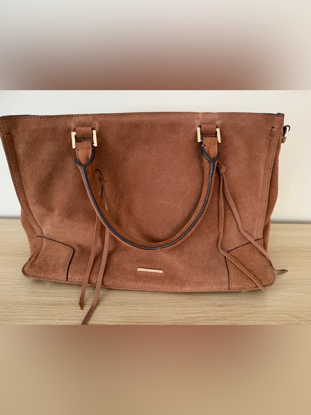 Rebecca Minkoff Suede Shoulder Tote in Brown